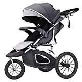 Baby Jogging Stroller for Toddler Kids Compact Single City Jogger Strollers All Terrain Jog 3 Wheels Pushchair Expedition with Parent Console (Grey)