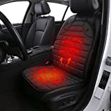 Car Seat Cushion with Heat Winter Heated Seat Cover Warm Winter Cushion Keep Warm Fit Most Car, Truck, SUV, or Van for Cold Days (Black), 11.7x7.41x3.51''
