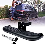 Xprite Large Size Trailer Tow Hitch Steps with Hitch Locks & Tightener, 2 Inch Towing Receiver Plug Universal Fits Pickup Truck SUV Vans, Heavy Duty Rear Bumper Guard Protector
