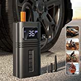RYSEAB Tire Inflator Portable Air Compressor for Car Tire, [Cordless & Strong Power] Air Pump for Car Tire with 6000mAh Battery [Fast inflate 150PSI] Tire Pump with LED Light for Car Bike Motor Ball