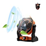 Camping Fan with LED Lantern, Portable Rechargeable USB Table Fan, Battery Operated Powered Fan 270°Head Rotation & Stepless Speed for Camping Accessories, Bedroom, Table, Tent, Travel