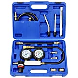 YSTOOL Cylinder Leak Down Tester Automotive Kit Gasoline Engine Compression Dual Gauge Leakdown Detector Tool Set for Pressure Check & Leakage Rate Test with Extension Rod Blue