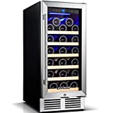 BODEGA 15 Inch Wine Cooler Refrigerator, 31 Bottle Wine Fridge Under Counter, with Double-Layer Glass Door, Temperature Memory Function and Digital Temperature Control, Built-in or Freestanding