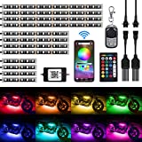 12Pcs Motorcycle LED Light Kit Strips RGB Waterproof with APP IR RF Wireless Remote Controllers Multi-Color Underglow Neon Ground Effect Atmosphere Lights