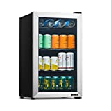 NewAir AB-1000 100 Can Freestanding Beverage Fridge in Stainless Steel, Silver