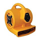 XPOWER P-130A Mini Air Mover, Floor Fan, Dryer, Utility Blower with Built-In Dual Outlets for Daisy Chain, 1/5 HP, 700 CFM, 3 Speeds, Yellow