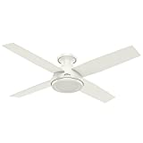 Hunter Fan Company 59248 Dempsey Indoor Low Profile Ceiling Fan with Remote Control, 52', Fresh White Finish