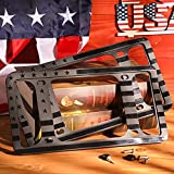 Aujen Silicone American Flag License Plate Frame 2 Packs, USA Flag License Plate Covers Without Obstruction, Black License Plate Holder, Side-Opening Design, Rust-Proof & Rattle-Proof & Weatherproof