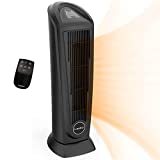 Lasko Portable Oscillating Ceramic Tower Space Heater with Timer and Remote Control, Black 751321