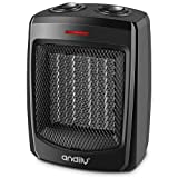 andily Space Heater Electric Heater for Home and Office Ceramic Small Heater with Thermostat, 750W/1500W…