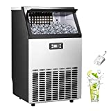 Electactic Ice Maker, Commercial Ice Machine,100Lbs/Day, Stainless Steel Ice Machine with 48 Lbs Capacity, Ideal for Restaurant, Bars, Home and Offices, Includes Scoop.