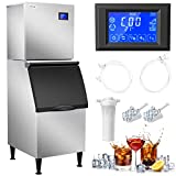 COTLIN Commercial Ice Maker Machine 400LBS/24H with 350LBS Storage Bin, Heavy Duty Ice Machine Stainless Steel Clear Cube Perfect for Restaurant, Home Bar Bussiness