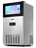 Commercial Ice Maker Machine 150LBS/24H with 35LBS Storage Bin,15 Inch Wide 11-20 Mins Under Counter/Freestanding Stainless Steel Gravity Drainage Large Ice Machine