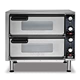 Waring Commercial WPO350 Medium-Duty Double Deck Pizza Ovens for Pizza up to 14' diamater, Ceramic Deck, 240V, 3500W, 6-20 Phase Plug