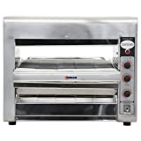 Omcan 11387 14 Inch Wide Conveyor Belt Adjustable Heat and Speed Stainless Steel Infrared Baking Commercial Kitchen Toaster Oven