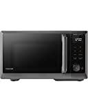 TOSHIBA 7-in-1 Countertop Microwave Oven with Air Fryer, Inverter Technology, Eco Mode, Convection Bake, Broiler, Defroster, Sound On/Off 0.9 cu. ft. with 27 Recipes, 900W, Black Stainless Steel
