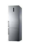 Summit FFBF249SS 24' Counter Depth ENERGY STAR Bottom Freezer Refrigerator with Digital Control Panel, Stainless Steel