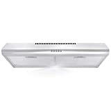 Cosmo COS-5MU30 30 in. Under Cabinet Range Hood Ductless Convertible Duct, Slim Kitchen Stove Vent with, 3 Speed Exhaust Fan, Reusable Filter and LED Lights in Stainless Steel, 30 inch
