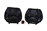 2 X Motorcycle Side Pouch BLACK Leather Side Pouch Saddlebags Saddle Panniers (2 Bags) Motorcycle Bicycle Bike
