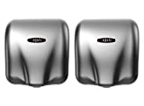 AjAir® 2 Pack Heavy Duty Commercial 1800 Watts High Speed Automatic Hot Hand Dryer - Stainless Steel