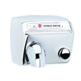 World Dryer DA5-972 Model A Durable Standard Hand Dryer Push Button Finish: Polished Stainless Steel, Voltage: 110-120 V, 20 Amps