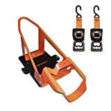 Lock N Load BK1000 Deluxe Motorcycle Wheel Chock with Quick-Release Ratchet & D-Ring System (Orange/Black)