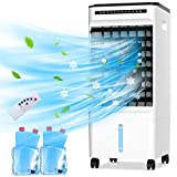 Evaporative Air Cooler, 3-IN-1 Portable Air Conditioner Fan & Humidifier with 3 Modes, 3 Speeds, 90° Oscillation, Timer, Remote Control, Personal AC Swamp Cooler for Room Home Office