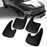 RockyParts Mud Flaps Guards Compatible with 2009-2018 Dodge Ram 1500, 2019+ Ram 1500 Classic, 2010-2018 Ram 2500/3500 Custom Front and Rear Mud Guard for Trucks Without OEM Fender Flares, 4PCS