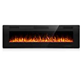 Antarctic Star 42 Inch Electric Fireplace in-Wall Recessed and Wall Mounted, Fireplace Heater and Linear Fireplace with Multicolor Flame, Timer, 750/1500W Control by Touch Panel & Remote