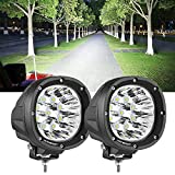 Round LED Offroad Lights, Auxbeam 4 Inch 90W LED Pods Light Bar 9000lm Round Driving Lights Spot Light Fog Light Bumper Work Light with Wiring Harness Kit for ATV UTV SUV Jeep Pickup Truck Motorcycle