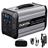 OUKITEL Portable Power Station 500W, 614Wh LiFePO4 Power Station with PD 60W USB-C, 110V Pure Sine Wave AC Outlets, Quiet Solar Generator for Camping Home RV Travel