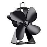 OCROUKI Heat Powered Stove Fan - 4 Blades Wood Stove Fan,Silent Heat Powered Fireplace Fan,No Electricity Required,for Gas/Pellet/Wood Log Burner Fireplace