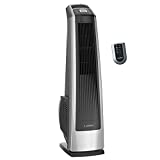 Lasko U35115 Electric Oscillating High Velocity Stand-Up Tower Fan with Timer and Remote Control for Indoor, Bedroom and Home Office Use, 35 Inch, Silver Black