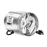 VIVOSUN 6 Inch Inline Duct Fan 240 CFM, HVAC Exhaust Ventilation Fan with Low Noise for Basements, Bathrooms, Kitchens and Attics, Silver