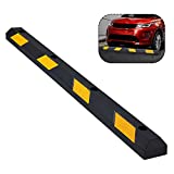 Homguava 72' 35Lbs Rubber Parking Bumper 45000lbs Heavy Duty Parking Curb for Garage Parking Block Car Stopper with High Reflective Yellow Stripes, 72'Lx 6'Wx 4'H