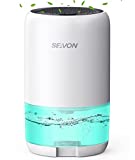SEAVON 35oz Dehumidifiers for Home, 2500 Cubic Feet (260 sq ft), Quiet Dehumidifier with Two Modes and 7 Color LED Lights, Portable Small Dehumidifiers for Bedroom Bathroom Basements Closet RV