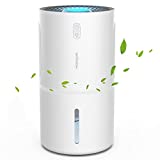 Dehumidifiers for Home, AIUSEVO 27oz Mini Dehumidifier Ultra Quiet with Colorful LED Light for 280 sq ft, 2 Speeds, Auto-Off, Safe Small Dehumidifier for Bedroom Basement Bathroom Closet RV