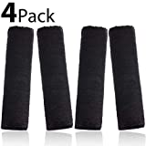 4 Pack Faux Sheepskin Car Seat Belt Pads Seatbelt Protector Soft Comfort Seat Belt Shoulder Strap Covers Harness Pads Guard Neck and Shoulder (Black)