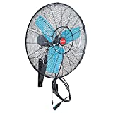 OEMTOOLS 23980 24' Oscillating Wall-Mount Misting Fan, Weather Resistant Fan, Outdoor Mister Metal Wall Fan, 180 Degree Oscillation, 7200 CFM Max.