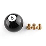TOOOPFU Shift Knob Manual Gear Shift Lever Round Ball 8 Ball Unviersal 4 5 6 Speed with 3 Adapters Black
