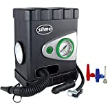 Slime 40034 Tire and Mattress Inflator, All-Purpose, High Pressure, High Volume, Analog 100 psi Dial Gauge, LED Light, 8 min Tire inflation, 3 Min Mattress inflation