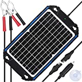 Upgraded Waterproof 12W Solar Battery Charger & Maintainer Pro - Built-in Intelligent MPPT Charge Controller - 12 Watts Solar Panel Trickle Charging Kit for Car, Marine, Motorcycle, RV, etc