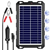 Upgraded 7.5W-Solar-Battery-Trickle-Charger-Maintainer-12V Portable Waterproof Solar Panel Trickle Charging Kit for Car, Automotive, Motorcycle, Boat, Marine, RV,Trailer,Powersports, Snowmobile, etc.