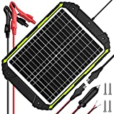 20W 12V Solar Battery Charger, Waterproof 20 Watt 12 Volt Solar Panel Trickle Charger & Maintainer, Built-in Intelligent MPPT Charge Controller for Car Boat RV Marine Automotive ATV