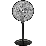 BILT HARD 8800 CFM 30' High-Velocity Industrial Pedestal Fan, 3-Speed Heavy Duty Oscillating Stand Fan with Aluminum Blades and Adjustable Height, Metal Shop Fan for Commercial, Warehouse, and Garage- UL Listed