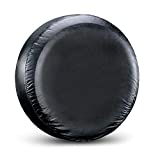Spare Tire Cover Fit for Your SUV, Jeep, RV, Trailer, Truck, Waterproof Dust-Proof PVC Leather Tire Covers (15 inch for Diameter 27.56” - 29.53” )