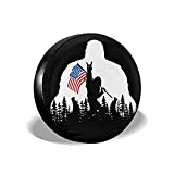 cozipink Bigfoot American Flag Camping Spare Tire Cover Wheel Protectors Weatherproof Wheel Covers Universal Fit for Trailer Rv SUV Truck Camper Travel Trailers Accessories 14' 15' 16' 17'