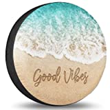 Spare Wheel Tire Cover RV SUV Good Vibes Spare Tire Cover Wheel Protectors Weatherproof for Camper Trailer Truck Travel Trailer Universal Fits 17 Inch