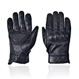 Tennessee Leather Motorcycle Gloves, Full Finger, Riding Gloves Men, Leather, Touchscreen, Armored Gloves TN 7500 (XL)