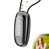 A10 Portable Air Purifier Necklace,Personal Small Air Purifiers,100% No Static Electricity,Rechargeable Ionizer,for Bedroom,Car and Airplane,Black